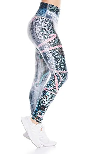 Drakon Leggings Women´s Activewear Workout Pants Printed Compression Pants Yoga Tights White-red Comfortable Lounge Leggings