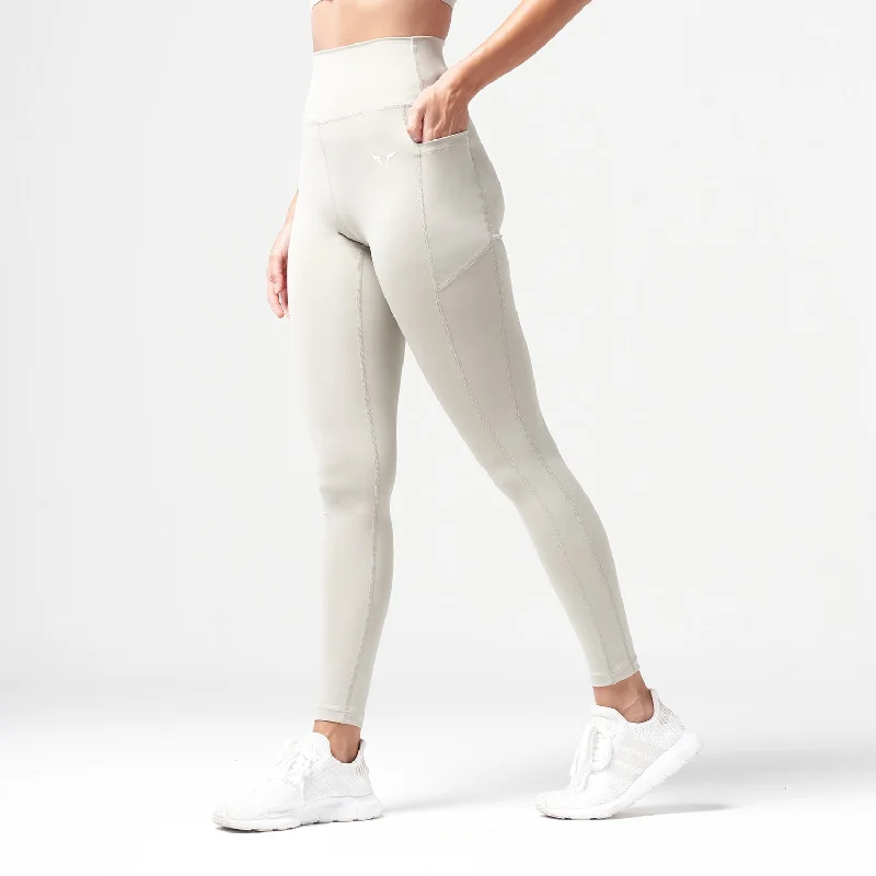 Essential High Waisted Leggings 27"  - Willow Grey Trendy Color Block Leggings