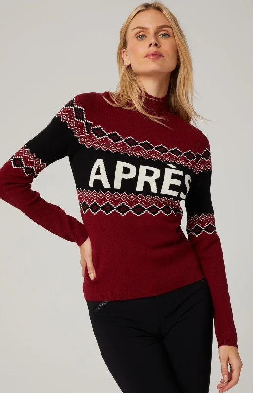 Aurora Mock Neck Ski Sweater | Deep Red Slim Fit Regular Fit Oversized