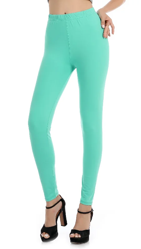 Falari Classic Leggings - Tiffany Green Elegant Sheer Leggings