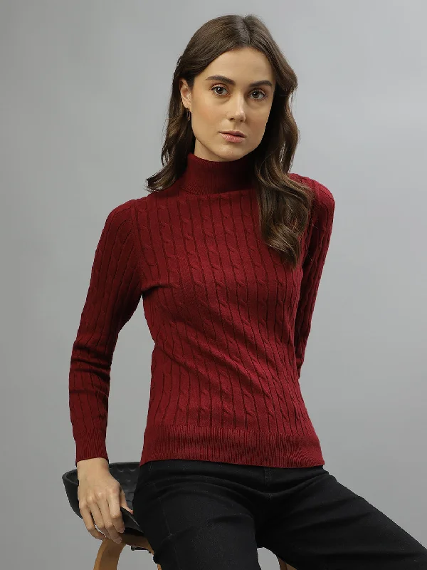 Gant Women Solid Turtle Neck Full Sleeves Sweater Cashmere Blend Cotton Blend Poly Blend