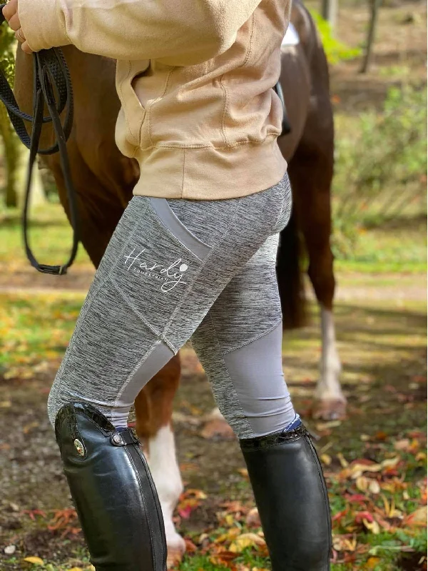 Hardy Equestrian Women's Grey Sport Riding Leggings Stylish Compression Fit Leggings