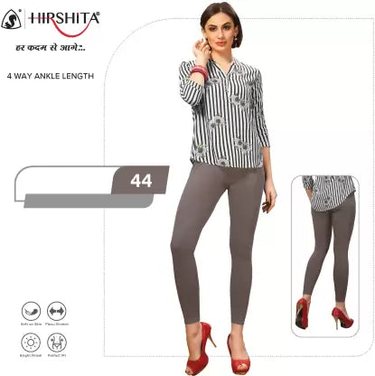 HIRSHITA Churidar Ethnic Wear Legging  (Grey, Solid) Trendy Tie-Dye Leggings