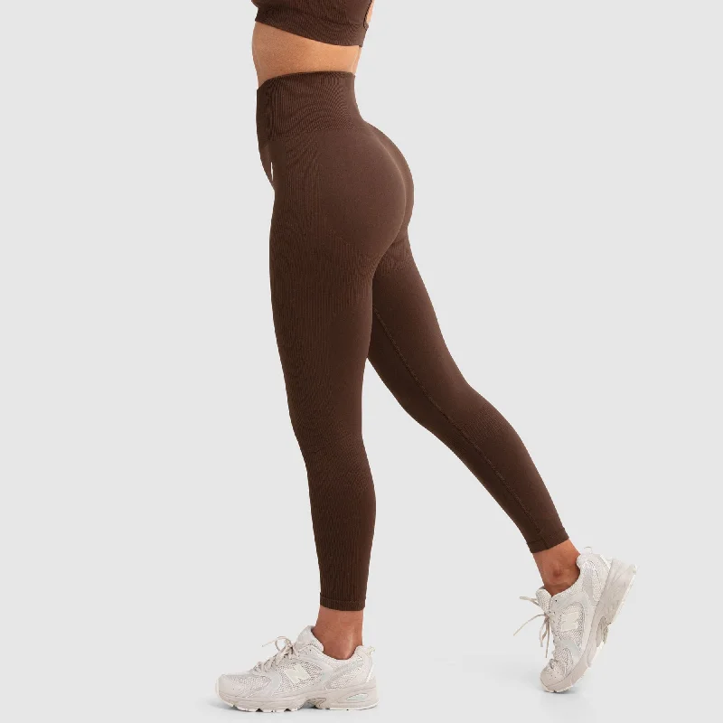 Impact Seamless Leggings - Espresso Fashionable Full-Length Active Leggings