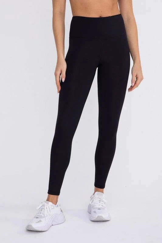 Mono B Jacquard Ribbed High-Waisted Leggings Comfortable Classic Yoga Leggings