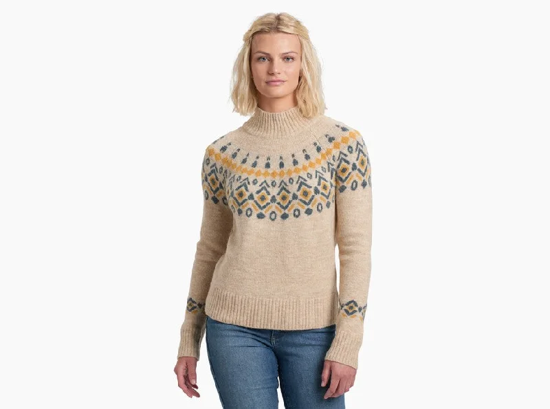 Women's Alpina Sweater - Oatmeal Velvet Chenille Corduroy