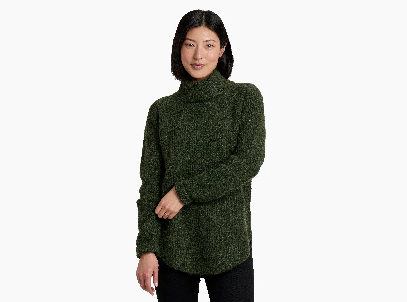 Women's Sienna Sweater - Dark Moss Open Front Closed Front Wrap Front