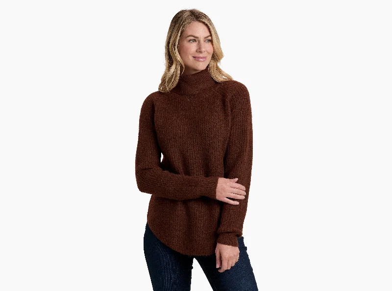 Women's Sienna Sweater - Mocha Chenille Brocade Lace