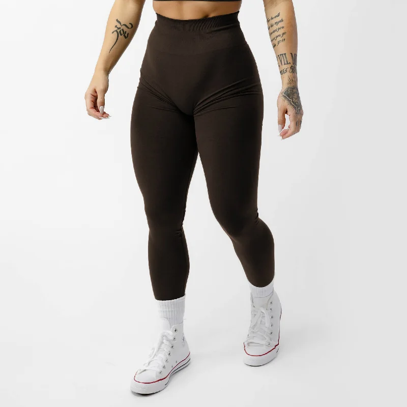 Legacy Leggings - Chocolate Fashionable Fitted Workout Leggings