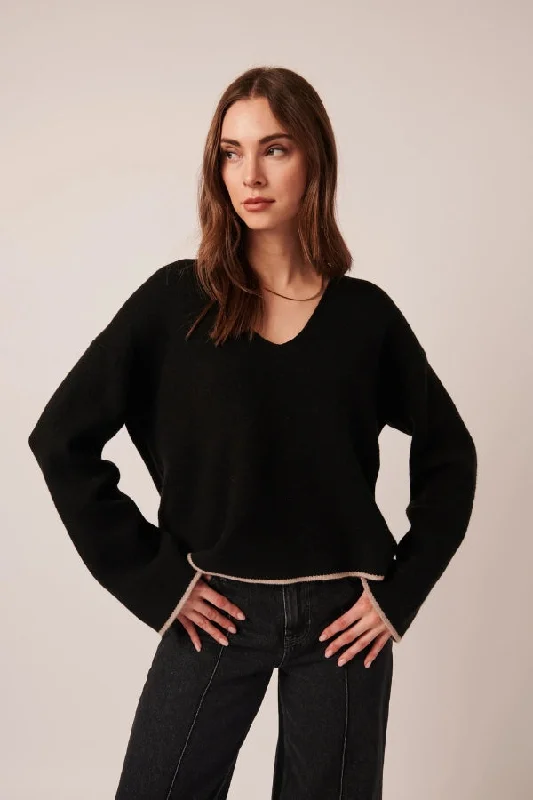 LINE Gaia Sweater Turtle Neck Boat Neck Asymmetrical Neck