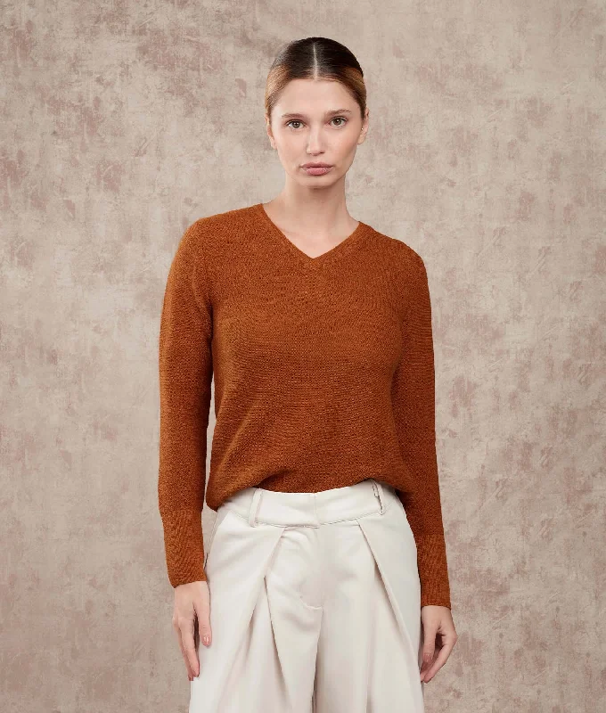 Links Basic Vee Sweater Soft Cozy Warm