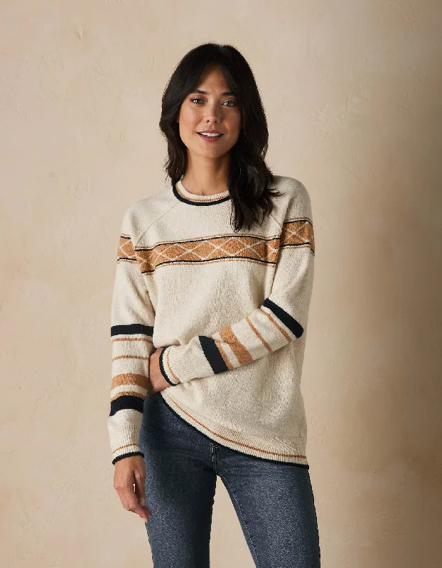 Marianna Raglan Sweater in Cream Multi Lightweight Heavyweight Midweight