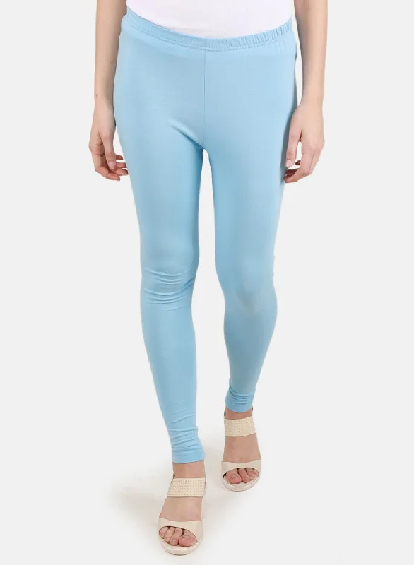 Women Sky Blue Solid Legging Comfortable Yoga Tights Leggings