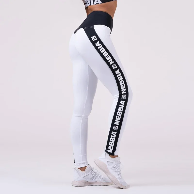 Nebbia Power Your Hero Iconic Leggings 531 - White Trendy Foil Finish Leggings