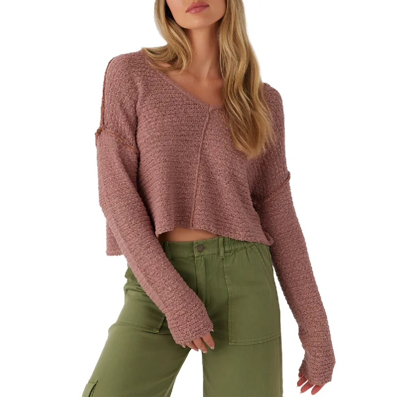 O'Neill Women's Marina V-Neck Sweater High Neck Crew Neck V-Neck