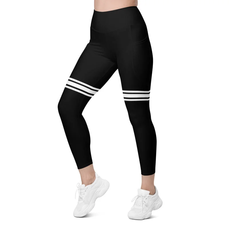 ELEVATED ESSENTIALS, THE PERFECT SIDE POCKET LEGGING THIGH HIGH BLACK Trendy Patterned Leggings