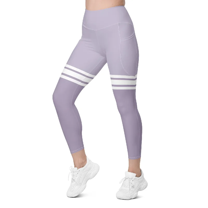 ELEVATED ESSENTIALS, THE PERFECT SIDE POCKET LEGGING THIGH HIGH PURPLE Comfortable Slim Fit Leggings