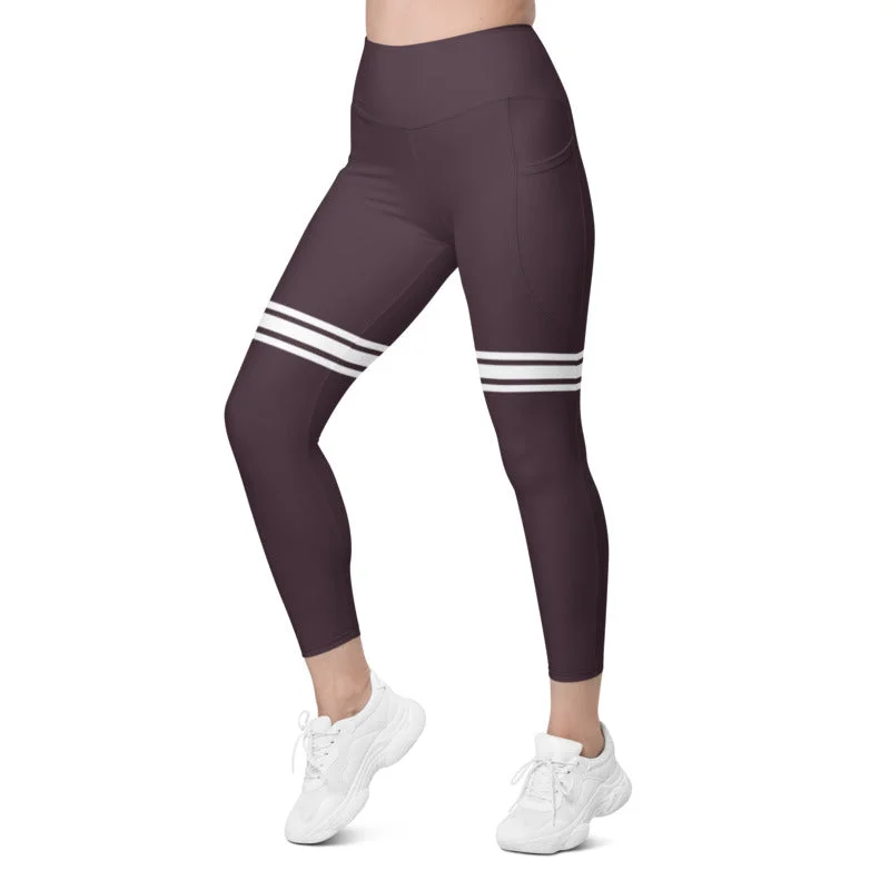 ELEVATED ESSENTIALS, THE PERFECT SIDE POCKET LEGGING THIGH HIGH WINE Cozy Bootcut Leggings