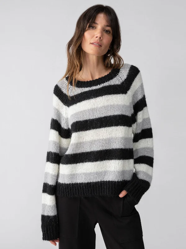 Picture This Stripe Sweater Ash Multi Stripe Boxy Sweater Fitted Sweater A-Line