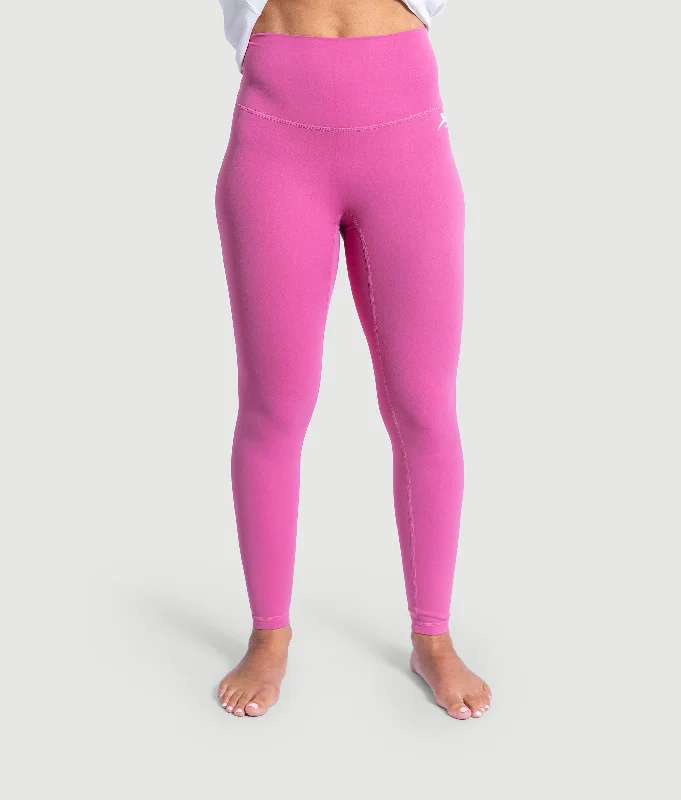 Power Leggings - Hot Pink Fashionable Ribbed Knit Leggings