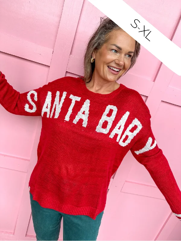 Santa Baby Everyday Sweater Knit Fabric Woven Fabric Fleece Fabric