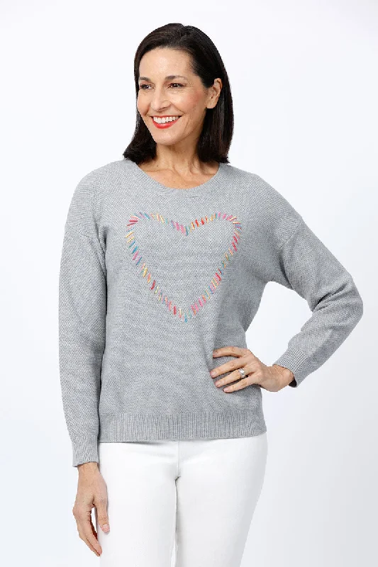 Ten Oh 8 Heart Stitch Sweater Layered Multi-layer Single Layer