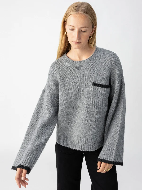 Uptown Girl Sweater Heather Ash Machine Wash Dry Clean Hand Wash