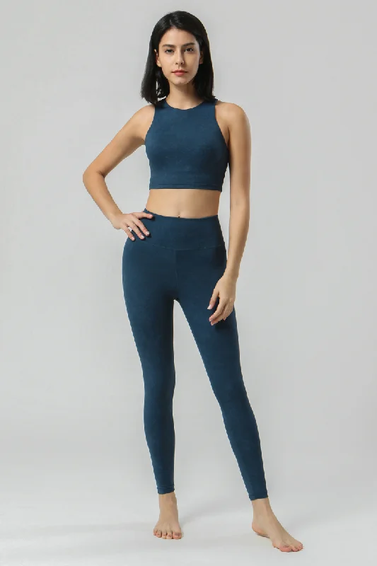 Zida Sports Bra & Leggings Trendy High-Waist Tummy Control Leggings