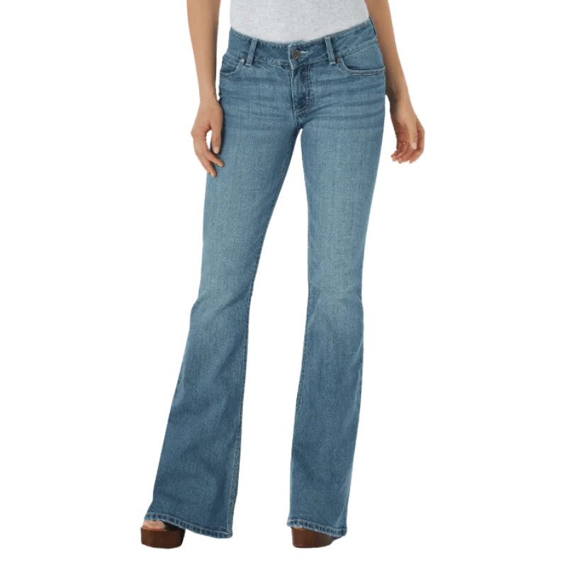 Wrangler Women's Retro Tori Mae Flare Jeans 1009MWFNT Trendy Pleated Waist Jeans