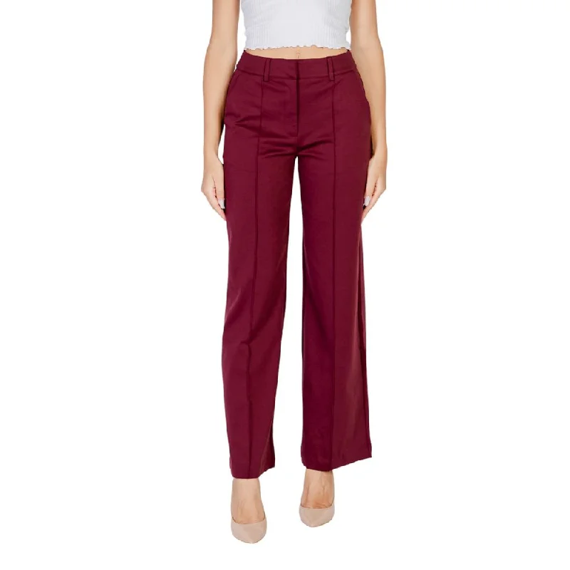 Bordeaux Polyester Jeans & Pant Trendy Skinny High-Waist Jeans