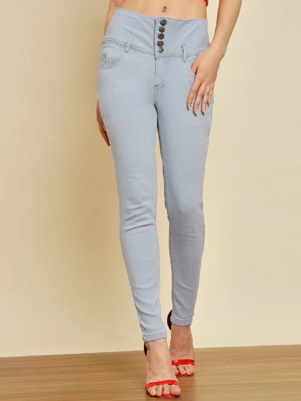 TANDUL  Women Regular Mid Rise Light Blue Jeans Stylish High-Waist Jeans