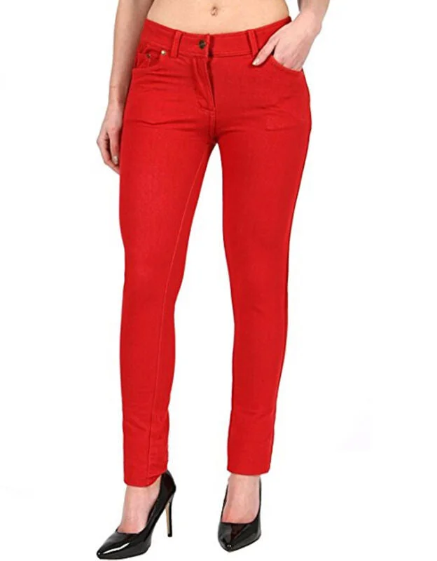 Ladies Women Skinny Stretch Jeggings Pants Plus Size Jeans Pockets UK 8-26 Size Stylish Cargo Style Jeans