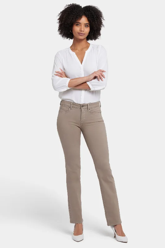 Marilyn Straight Jeans In Long Inseam - Saddlewood Comfortable Mid-Rise Jeans