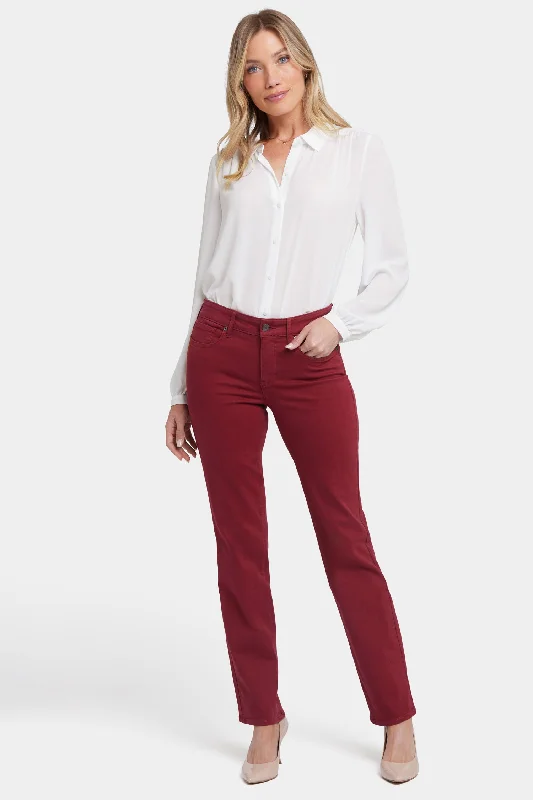 Marilyn Straight Jeans - Wild Currant Chic Rolled Cuff Denim Jeans