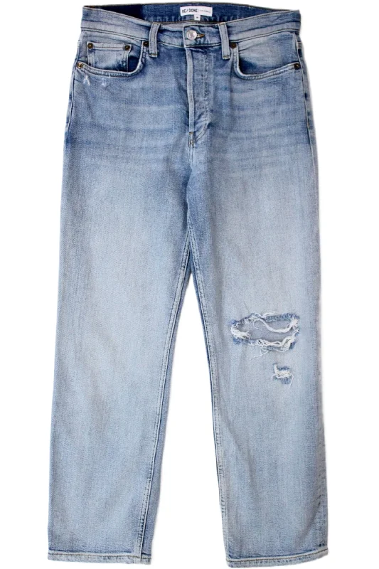 Re/Done Originals - Distressed Jeans Chic Double Waistband Jeans