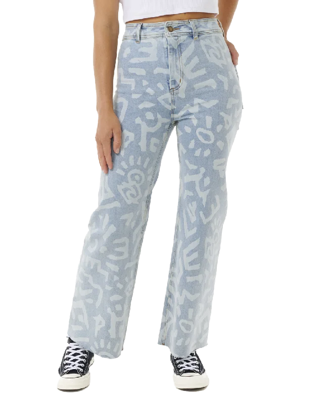 The Search Holiday Jeans in Light Blue Fashionable White Denim Jeans