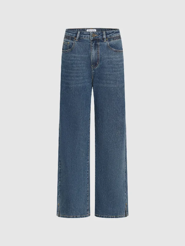 Straight Denim Jeans Elegant Skinny Leg Jeans