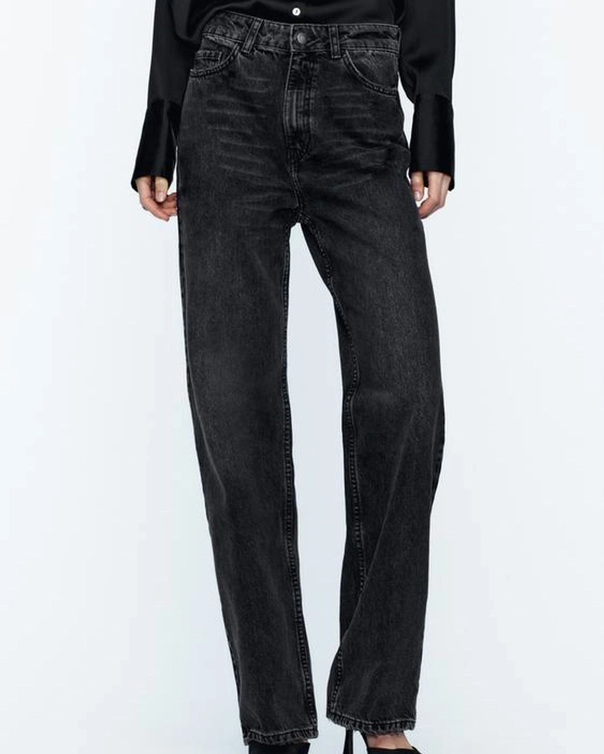 WHISKER STRAIGHT JEANS Fashionable Button-Front Jeans