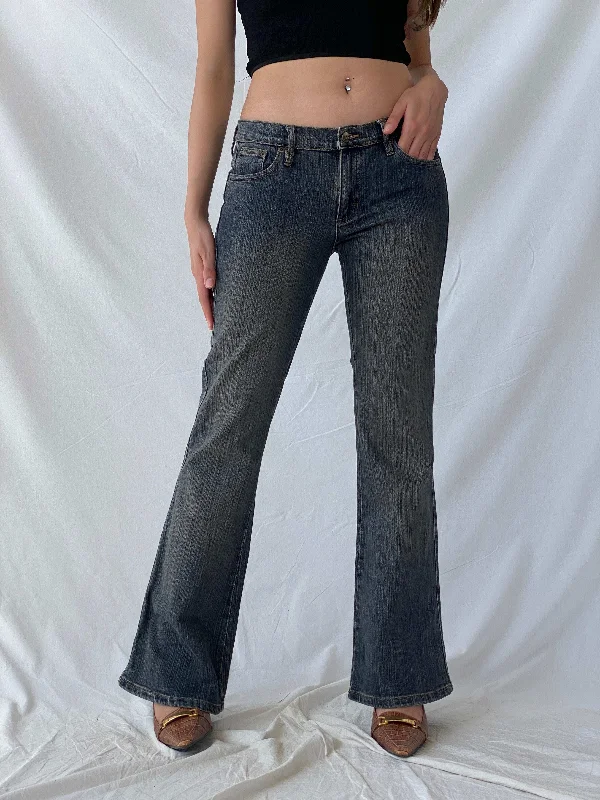 Vintage Low Waisted Lee Flare Jeans Comfortable Ankle Jeans