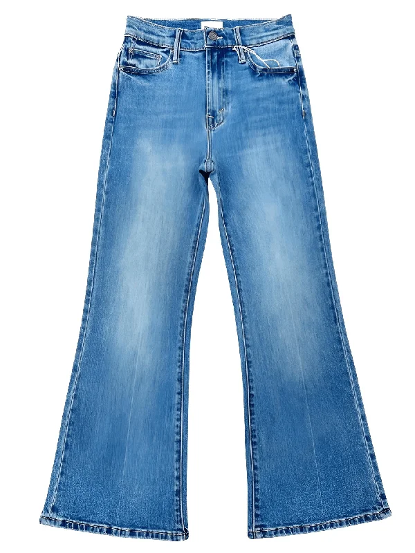 Women's High Waisted Wide Leg Flare Jeans Comfortable Full-Length Denim Jeans