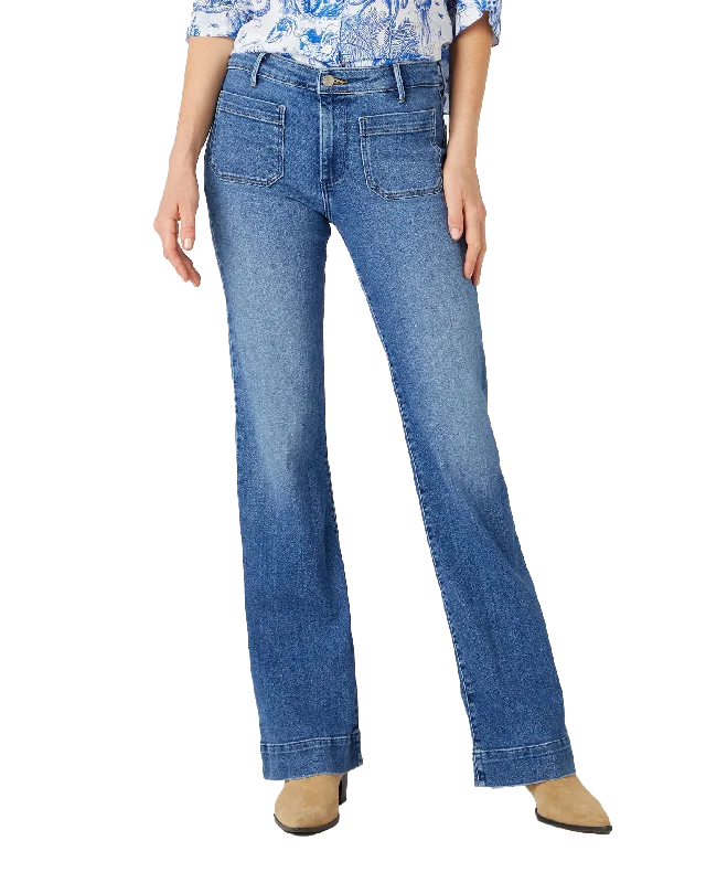 Flare Jeans in Raven Cozy Tencel Blend Denim Jeans